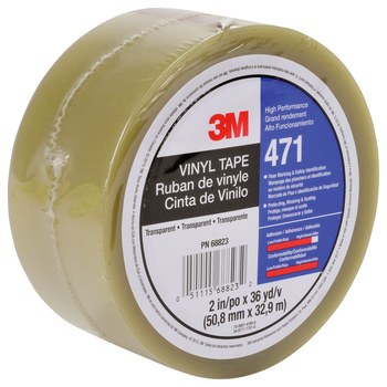 3M 471 Transparente Cinta de marcado - 3/4 pulg. Anchura x 36 yd Longitud - 5.2 mil Espesor - Un solo lado Adhesiva - 05802