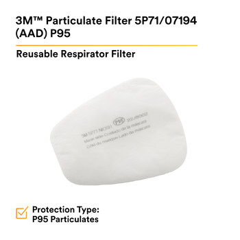 3M 5000 5P71 Filtro de respirador reutilizable 07194 - Blanco - P95