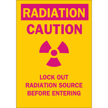 Imágen de Brady B-555 Aluminio Rectángulo Amarillo Inglés Cartel de peligro de radiación 42868 (Imagen principal del producto)