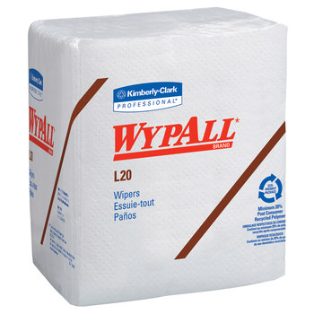 Kimberly-Clark Wypall L20 Limpiador 47022, Papel, - 12 pulg. x 12.5 pulg. - Blanco