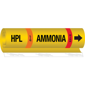 Imágen de Brady Negro/Naranja/Rojo/Blanco sobre amarillo Poliéster 57986 Marcador de tubería de envoltura (Imagen principal del producto)