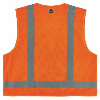 Ergodyne Glowear 8249Z Chaleco de alta visibilidad 24015 - tamaño Grande/XG - Poliéster - Naranja de alta visibilidad - ANSI clase 2