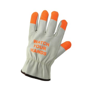 Global Glove 3200WH Marrón Grande Cuero Grano Cuero vacuno Cuero Guante para conductor - Pulgar montado - 3200wh lg