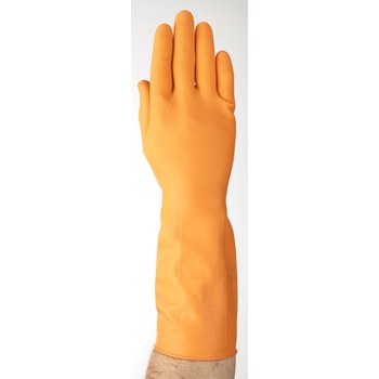 Ansell AlphaTec 87-370 Naranja 6.5 Látex No compatible Guantes resistentes a productos químicos - acabado Áspero - Longitud 13 pulg. - 076490-19061
