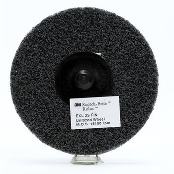 3M Scotch-Brite Unificado Carburo de silicio Suave Rueda de desbaste - Fina grado - Accesorio Quick Change - Diámetro 3 pulg. - 17184