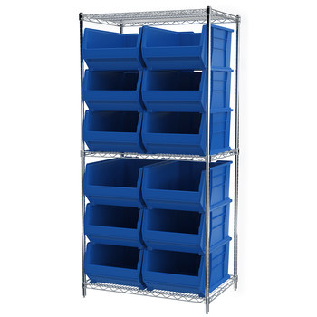 Imagen de Akro-mils AWS24360288 Akrobin 2000 lb Ajustable Azul Cromo Acero Abierto Ajustable Sistema de estantería fijo (Imagen principal del producto)