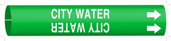 Imágen de Brady Blanco sobre verde Plástico 4028-F Marcador de tubería con correa (Imagen principal del producto)