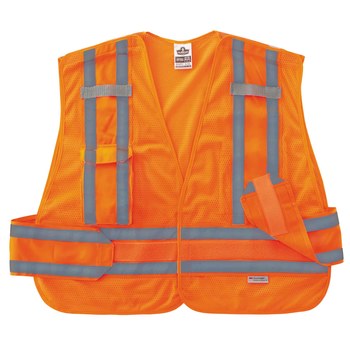 Ergodyne Glowear 8244PSV Chaleco de alta visibilidad 21360 - tamaño Mediano/Grande - Poliéster - Naranja de alta visibilidad - ANSI clase 2