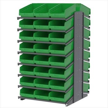 Imagen de Akro-mils APRD18018 800 lb Verde Gris Revestido en polvo Acero 16 ga Doble cara Bastidor fijo (Imagen principal del producto)