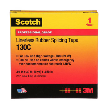 3M Scotch 130C Negro Cinta aislante - 3/4 pulg. x 30 pies - Grosor 30 mil - 41717