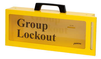 Imágen de Brady Prinzing Negro sobre amarillo Acero Caja de bloqueo grupal (Imagen principal del producto)