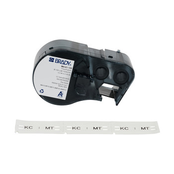 Brady M4-61-109 Cartuchos para impresora de transferencia térmica troquelados - 0.5 pulg. x 2 pulg. - Polietileno - Negro sobre blanco - B-109