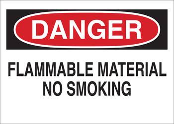 Imágen de Brady B-120 Poliéster reforzado con fibra de vidrio Rectángulo Blanco Inglés Cartel de material inflamable 75662 (Imagen principal del producto)