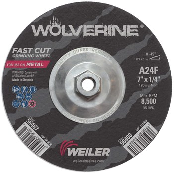 Weiler Wolverine Rueda esmeriladora de superficie 56468 - 7 pulg. - Óxido de aluminio - 24 - R
