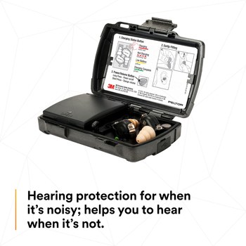 3M Peltor TEP-200 Negro Audífonos para escuchar solamente - Batería recargable de iones de litio Accionado - 23-30 decibelio NRR - 093045-93824