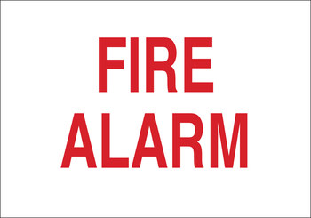 Imágen de Brady B-120 Poliéster reforzado con fibra de vidrio Rectángulo Blanco Inglés Cartel de alarma de incendios 47273 (Imagen principal del producto)