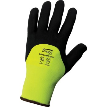 Global Glove Samurai CR183NFT Negro/Lima Grande HDPE Guante resistente a cortes - cr183nft lg