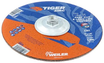 Weiler Tiger Zirc Rueda combinada 58057 - 9 pulg. - Zirconio - 30 - T