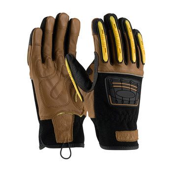 PIP Maximum Safety 120-4150 Café/Negro Grande Cuero Dividir Piel de cabra Guante resistente a cortes - 616314-47388