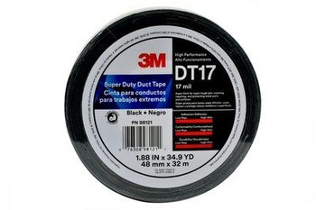 3M DT17 Negro Cinta para ductos - 1.88 pulg. Anchura x 35 yd Longitud - 17 mil Espesor - 17229