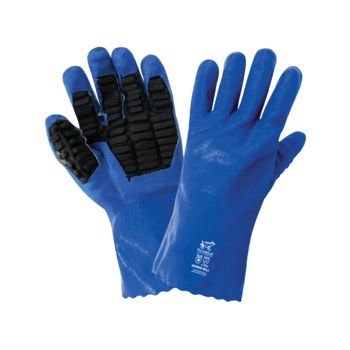 Global Glove FrogWear AV805 Azul Grande Nitrilo Guantes resistentes a productos químicos - Longitud 12 pulg. - 816679-01094