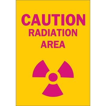 Imágen de Brady B-120 Poliéster reforzado con fibra de vidrio Rectángulo Amarillo Inglés Cartel de peligro de radiación 122777 (Imagen principal del producto)