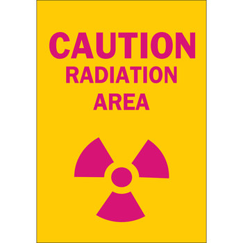 Imágen de Brady B-555 Aluminio Rectángulo Amarillo Inglés Cartel de peligro de radiación 42854 (Imagen principal del producto)