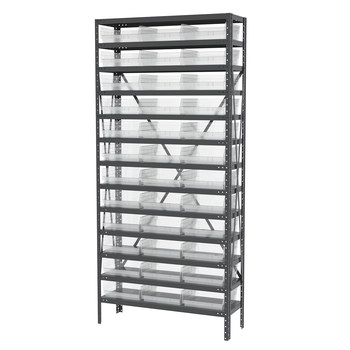 Imagen de Akro-mils AS1279170SC Shelfmax 6500 lb Ajustable Transparente Gris Revestido en polvo Acero 22 ga Abierto Ajustable Sistema de estantería fijo (Imagen principal del producto)