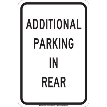 Imágen de Brady B-555 Aluminio Rectángulo Blanco Inglés Cartel de información, restricción y permiso de estacionamiento 129561 (Imagen principal del producto)
