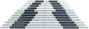 Imágen de Juego de varillas de medición de extremos S234J de De 12 a 23 pulg.adas en pasos de 1 pulg.ada por 7/16 pulg. de Starrett (Imagen principal del producto)