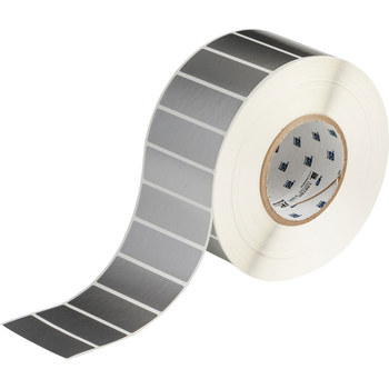 Brady THT-18-8591-3-SL Rollo de etiquetas troqueladas para impresoras - 3 pulg. x 1 pulg. - Poliéster - Plateado - B-8591