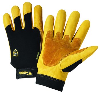 Imágen de West Chester Ironcat 86350 Negro/Amarillo Grande Cuero/Spandex Dividir Cuero vacuno Cuero/Spandex Guantes de trabajo (Imagen principal del producto)