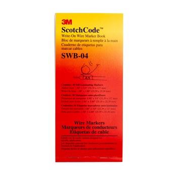 3M ScotchCode SWB-4 Libro marcador de cable - 5 pulg. x 1 pulg. - Blanco