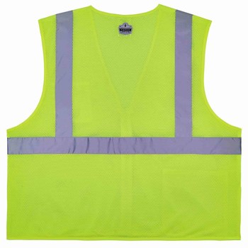 Ergodyne GloWear 8256Z Chaleco de alta visibilidad 21575 - tamaño Grande/XG - Poliéster - Lima - ANSI clase 2 (sin mangas)