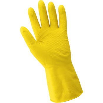 Global Glove Amarillo Grande Látex Guantes resistentes a productos químicos - acabado Escamas de pescado - Longitud 12 pulg. - 150fe lg