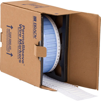 Imágen de Brady Permasleeve Blanco Termocontraíble, Autoextinguible Transferencia térmica PS-250-150-WT-S Manga para impresora de transferencia térmica troquelada (Imagen principal del producto)
