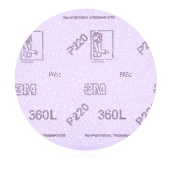 3M Hookit Recubierto Óxido de aluminio Morada Disco de velcro - Óxido de aluminio - 6 pulg. - P220 - Muy fino - 20798