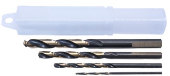 Cle-Line 1875R Heavy-Duty Taladro de longitud de mecánico - Corte de mano derecha - Punta Dividir 135° - Acabado Negro Y Oro - Flauta Espiral - Acero de alta velocidad - Vástago Recto con 3 facetas - C22310