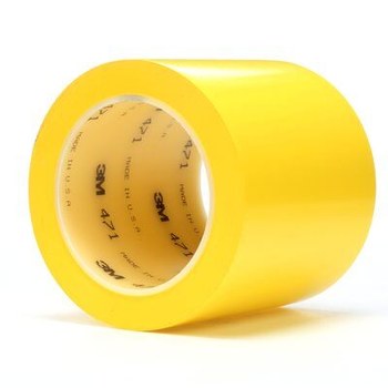 3M 471 Amarillo Cinta de marcado - 4 pulg. Anchura x 36 yd Longitud - 5.2 mil Espesor - Un solo lado Adhesiva - 03131