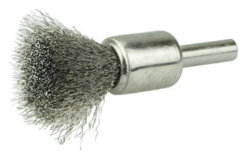 Weiler Acero inoxidable Cepillo de copa - Accesorio Eje - Diámetro 1/2 pulg. - Diámetro de la cerda 0.006 pulg. - Material de la copa: niquelado - 10370