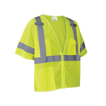 Global Glove FrogWear GLO-011FR Chaleco de alta visibilidad GLO-011FR-L - tamaño Grande - Poliéster - Amarillo/verde - ANSI clase 3 (con mangas) - glo-011fr lg
