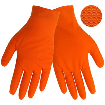 Global Glove Panther-Guard Naranja Grande Nitrilo Guantes desechables - Longitud 10 pulg. - 905pf lg