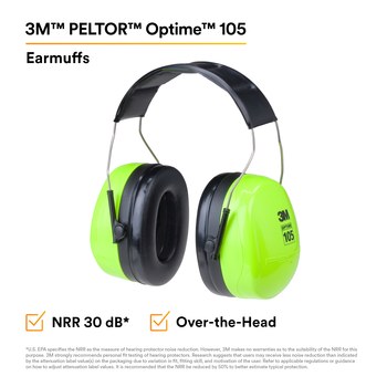 3M Peltor Optime H10A HV Orejeras de protección 98172 - 30 dB - Negro/Verde
