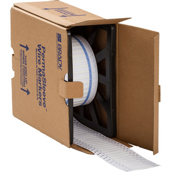 Imágen de Brady Permasleeve Blanco Termocontraíble, Autoextinguible Transferencia térmica 3PS-125-2-WT-2 Manga para impresora de transferencia térmica troquelada (Imagen principal del producto)