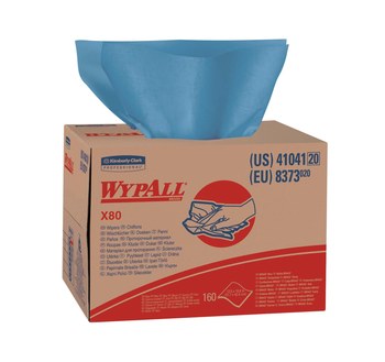 Kimberly-Clark WypAll X80 Limpiador 41041, Hydroknit, - 12.5 pulg. x 16.8 pulg. - Azul