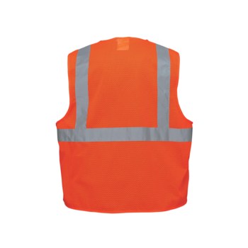 Global Glove FrogWear HV Chaleco de topógrafo de alta visibilidad GLO-006V-LG - tamaño Grande - Malla Poliéster - Naranja de alta visibilidad - ANSI clase 2, tipo R - glo-006v lg