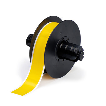 Brady B30C-1125-581-YL Rollo de etiquetas para impresora - 1.125 pulg. x 100 pies - Vinilo - Amarillo - B-581
