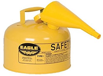 Imágen de Eagle Amarillo Acero galvanizado en caliente calibre 24 2.5 gal Lata de seguridad (Imagen principal del producto)