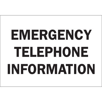 Imágen de Brady B-555 Aluminio Rectángulo Blanco Inglés Cartel de información telefónica de emergencia 43511 (Imagen principal del producto)