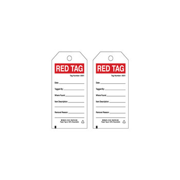 Imágen de Brady Negro/Rojo sobre blanco Escribible Cartulina Inspección general 121521 Etiqueta de inspección general (Imagen principal del producto)